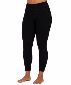 Women's Heavyweight Wool Leggings With Pockets Thermal Base Layer Bottom - 100% Merino Wool